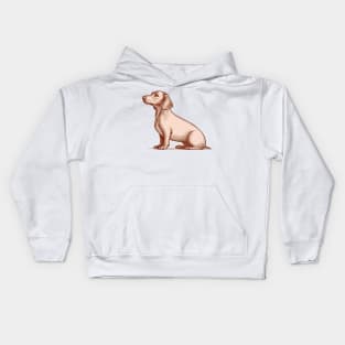 simple dachshund drawing Kids Hoodie